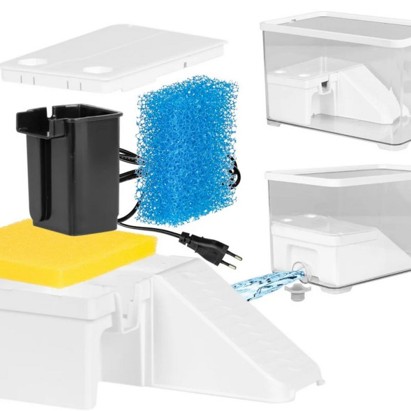 Тераріум-акваріум для черепахи Kruger Meier LagunaVerde Turtle Aquarium 30×18×18 см з островом і фільтром