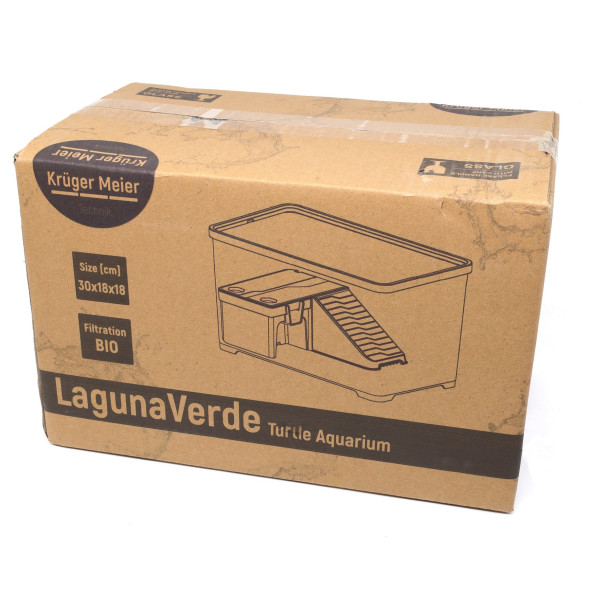 Тераріум-акваріум для черепахи Kruger Meier LagunaVerde Turtle Aquarium 30×18×18 см з островом і фільтром