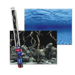 Аквариумный задний фон Aqua Nova Синее море/Камни с корягами 100x50см (TREE ROOTS/WATER L)