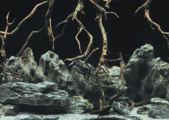 Акваріумний задній фон Aqua Nova Синє море/Камені з корчами 60x30см (TREE ROOTS/WATER S)