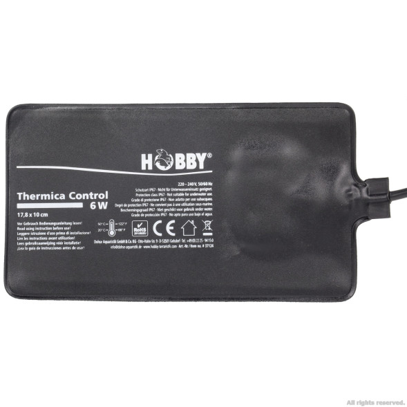 Нагрівальний мат водонепроникний з контролером Hobby Thermica Control 6 Ват IP67 17,8x10см (37124)