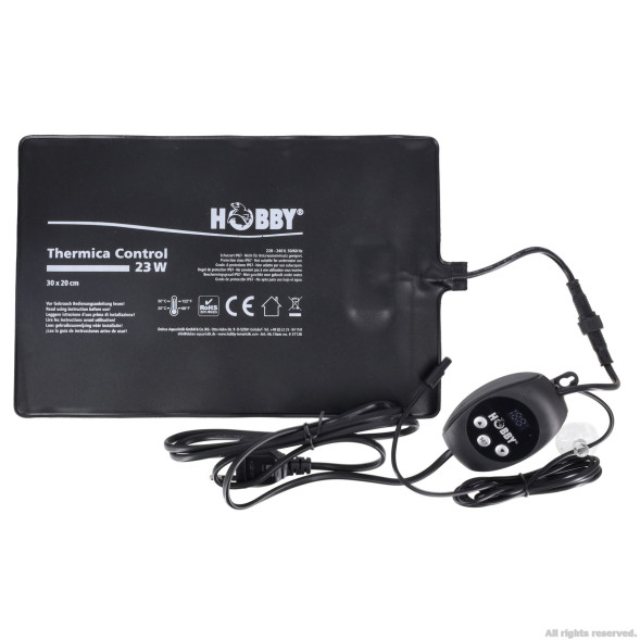 Нагрівальний мат водонепроникний з контролером Hobby Thermica Control 23 Ват IP67 30x20см (37126)