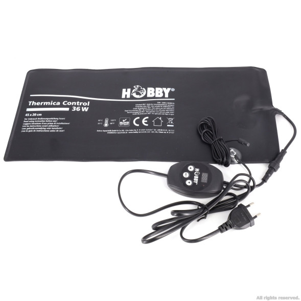 Нагрівальний мат водонепроникний з контролером Hobby Thermica Control 36 Ват IP67 45x20см (37127)