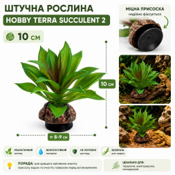Штучна рослина Hobby Terra Succulent 2 10 см (37731) для тераріуму, акватераріуму та палюдаріуму