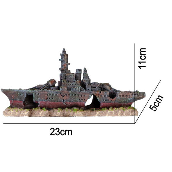 Декорація затонулий корабель Kruger Meier Battleship 23x5x11см (24411)