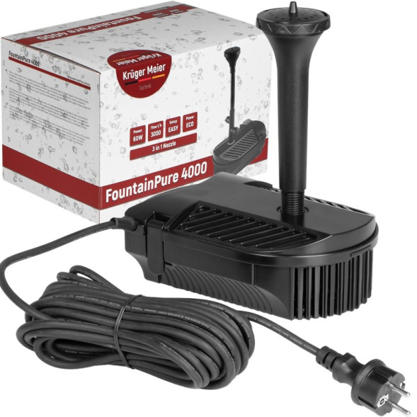 Фонтан-фільтр для ставка Kruger Meier FountainPure 4000 — 3 в 1: насос, фільтр, фонтан (3000 л/год)