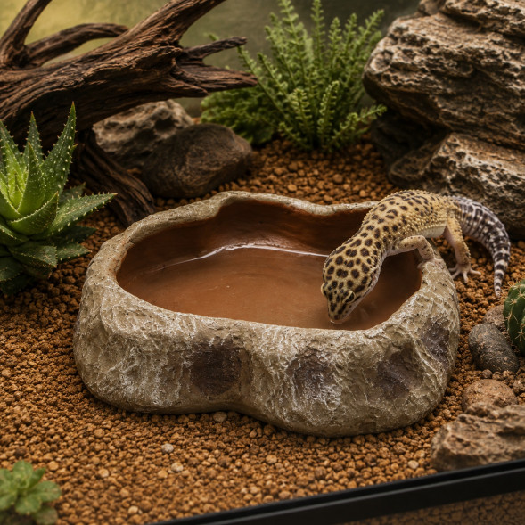 Миска для тераріуму Hobby Cera Dish Granite 2 13,5x10x3,5см (37801) поїлка та годівниця під натуральний камінь