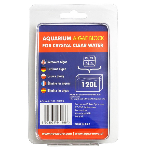 Таблетки против водорослей Aqua Nova Aquarium Algea Block 20г на 120л. (AQUA-ALGAE-BLOCK)