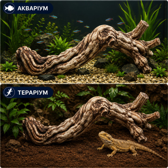 Декорация Hobby Cera Root 3 52×18×20 см - керамическая коряга для аквариума и террариума (37822)