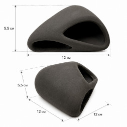 Декорация Hobby Wave Cave 1 dark 12×12×5,5 см - керамическое укрытие для рыб и креветок в аквариуме (41654)