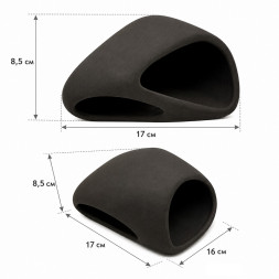 Декорация Hobby Wave Cave 2 dark 17x16x8,5 см - керамическое укрытие для рыб и креветок в аквариуме (41656)