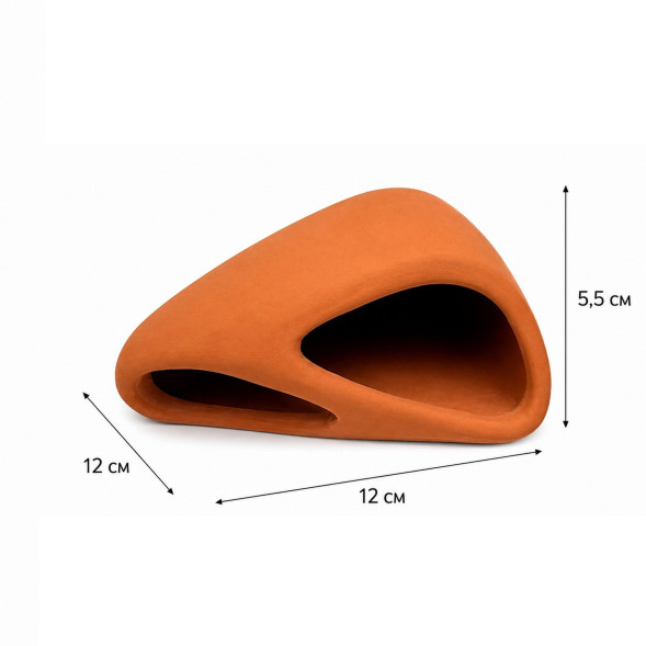 Декорація Hobby Wave Cave 1 red 12x12x5,5 см - керамічне укриття для риб і креветок в акваріумі (41657)