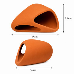 Декорация Hobby Wave Cave 2 red 17x16x8,5 см - керамическое укрытие для рыб и креветок в аквариуме (41659)