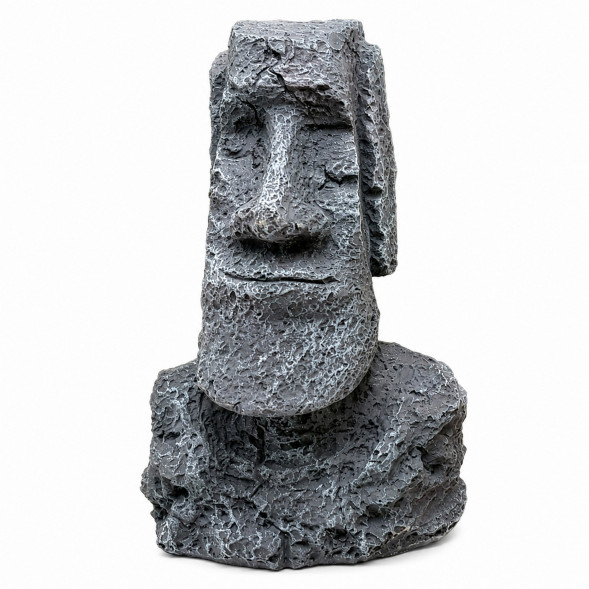 Декорація Hobby Moai Ora 1 12,5×11,5×17,5 см (41716) - статуя Моаї з укриттям для акваріума і тераріуму