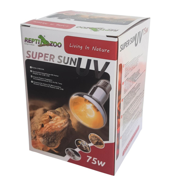 Лампа ртутная Repti-Zoo SuperSun 75W комбинированная нагревательная лампа с UVB/UVA для террариума (P80075)