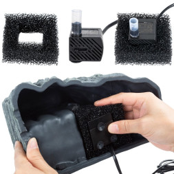 Декоративний фільтр-водоспад Repti-Zoo Turtle Filter Rock GLB09 у формі скелі для черепах, крабів і амфібій (350 л/год, до 90 літрів)