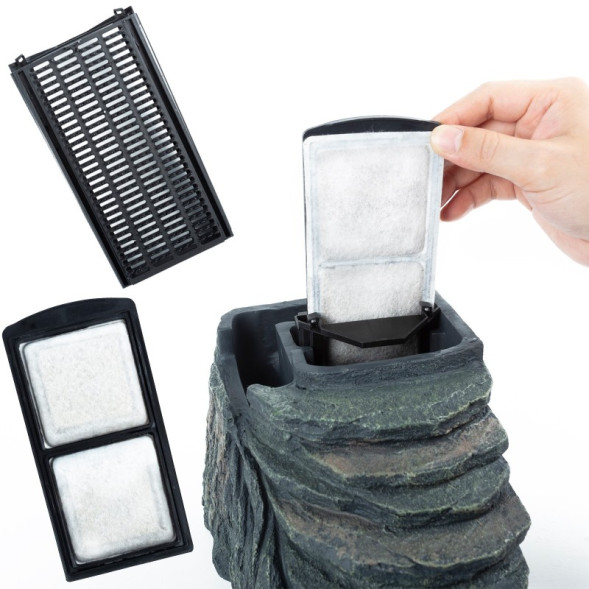 Декоративний фільтр-водоспад Repti-Zoo Turtle Filter Rock GLB09 у формі скелі для черепах, крабів і амфібій (350 л/год, до 90 літрів)