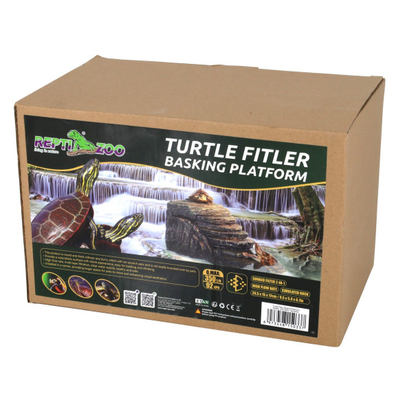 Декоративний фільтр-водоспад Repti-Zoo Turtle Filter Rock GLB09 у формі скелі для черепах, крабів і амфібій (350 л/год, до 90 літрів)