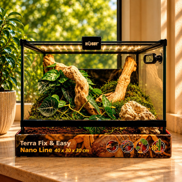 Террариум стеклянный Hobby Terra Fix &amp;amp; Easy Nano Line 40x40x30см (36038)