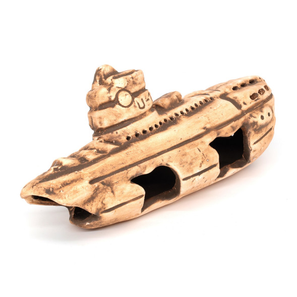 Грот керамический Aqua Nova крушение подводной лодки 25x11x8cм (N-22026)