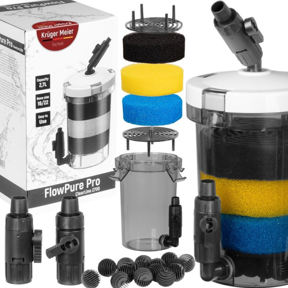 Внешний префильтр для аквариума Kruger Meier FlowPure Pro 2700 (16/22 мм) — 2.7 л