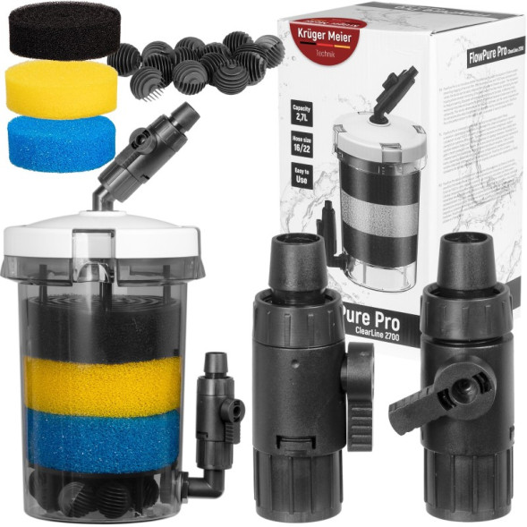 Внешний префильтр для аквариума Kruger Meier FlowPure Pro 2700 (16/22 мм) — 2.7 л