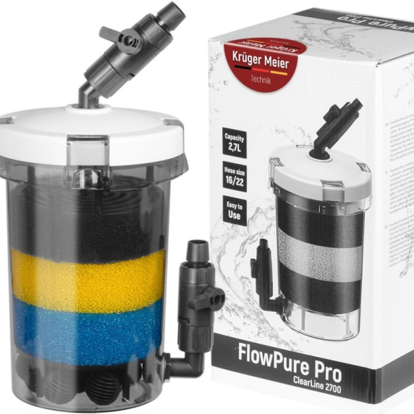Внешний префильтр для аквариума Kruger Meier FlowPure Pro 2700 (16/22 мм) — 2.7 л