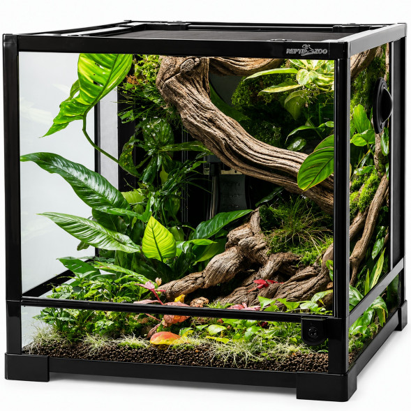 Террариум Repti-Zoo 45×45×45 см со стеклянной дверцей, замком и водостойким дном (RK0105S)