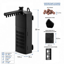 Внутренний фильтр Dupla Clean Flow Filter 80 для аквариумов 50-80 л (79600)