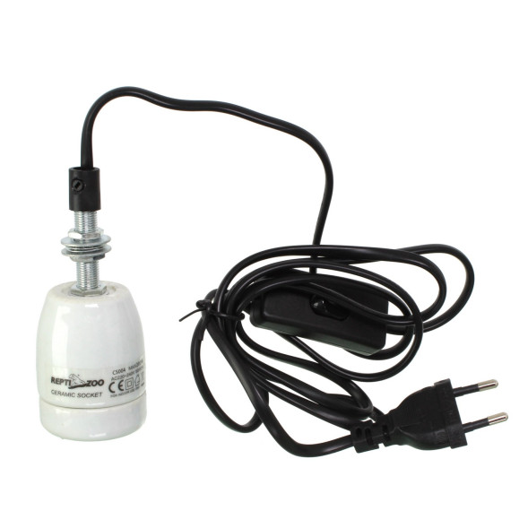 Керамічний патрон Repti-Zoo CS004 з кабелем, вимикачем і підвісною системою для ламп до 200W (E27)