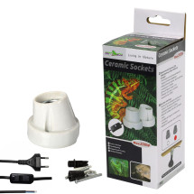 Керамический угловой патрон Repti-Zoo CS007 с кабелем и выключателем для ламп до 200W (E27)