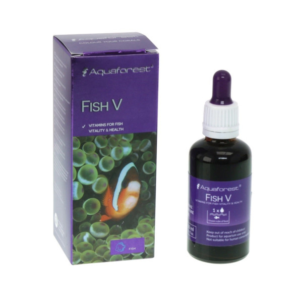 Мультивітамінна добавка для декоративних риб Aquaforest Fish V 50мл - морських і прісноводних
