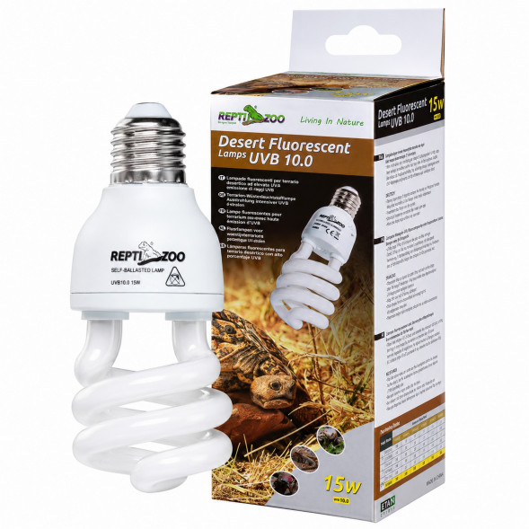 Люмінесцентна лампа Repti-Zoo Desert Lamp 10.0 UVB 15W для пустельних та тропічних рептилій (CT1015)
