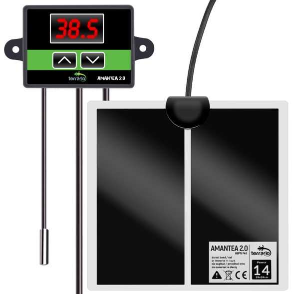 Нагрівальний мат з термостатом Terrario Amantea 2.0 14W 28x28см