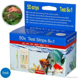 Тест-смужки для акваріумів і ставків Easy-Life 6in1 test strips 50 тестів (TST61)