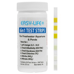 Тест-полоски для аквариумов и прудов Easy-Life 6in1 test strips 50 тестов (TST61)
