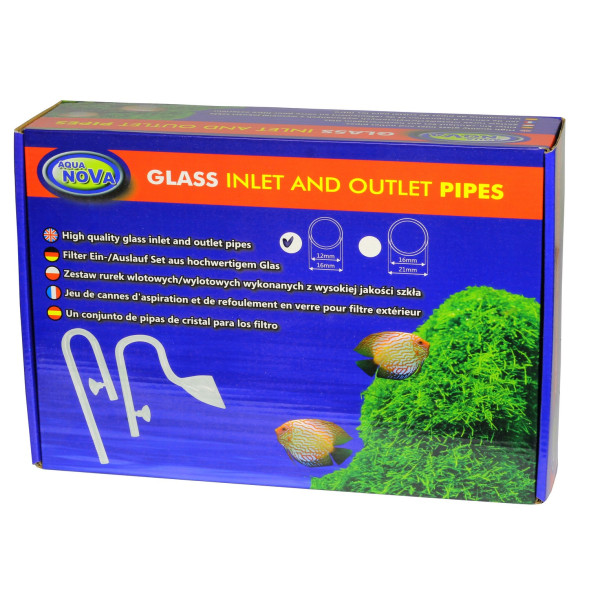 Стеклянная входная и выходная трубка для шланга 12/16 Aqua Nova (NCO2-GLASSSET-12/16MM)