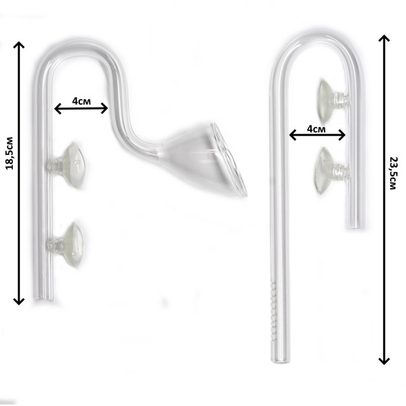 Стеклянная входная и выходная трубка для шланга 12/16 Aqua Nova (NCO2-GLASSSET-12/16MM)