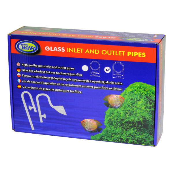 Стеклянная входная и выходная трубка для шланга 16/21 Aqua Nova (NCO2-GLASSSET-16/21MM)