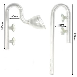 Стеклянная входная и выходная трубка для шланга 16/21 Aqua Nova (NCO2-GLASSSET-16/21MM)