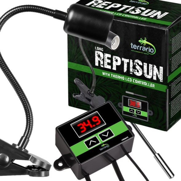 Светильник длинный с зажимной ручкой и термостатом Terrario Long ReptiSun Temperature Control 200W