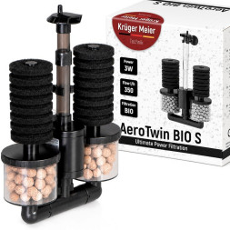 Внутренний фильтр Kruger Meier AeroTwin BIO S для аквариума 20-60 л, 350 л/ч, 3 Вт.