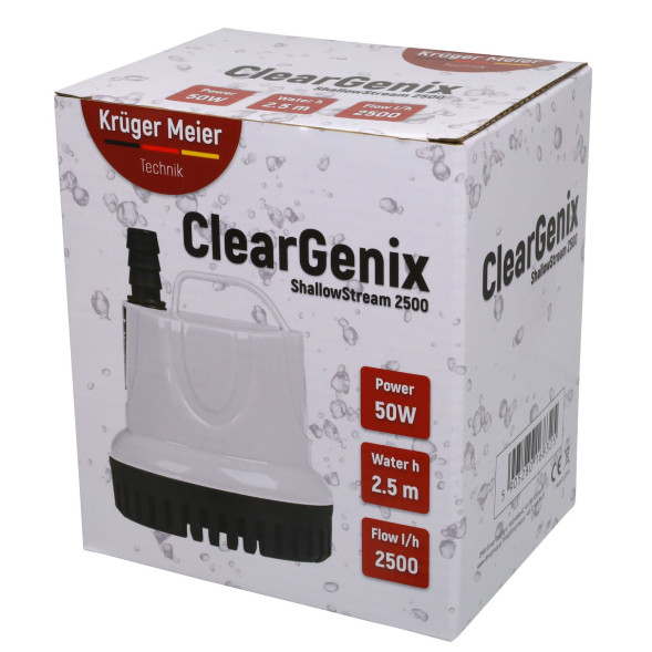 Помпа підйомна з низьким зануренням Kruger Meier ClearGenix 2500 л/г для фонтанів, акваріумів, ємностей