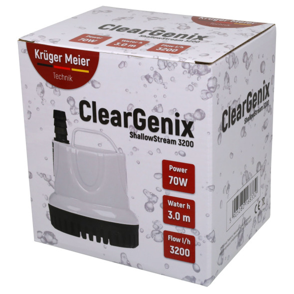 Помпа підйомна з низьким зануренням Kruger Meier ClearGenix 3200 л/г для фонтанів, акваріумів, ємностей