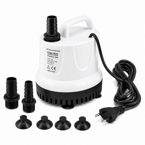 Помпа підйомна з низьким зануренням Kruger Meier ClearGenix 3200 л/г для фонтанів, акваріумів, ємностей