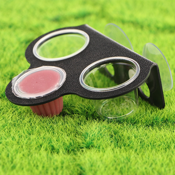 Тройная подвесная миска Terrario Gecko Bar Trio Black