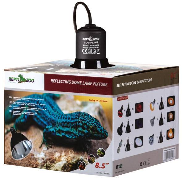 Світильник глибокий рефлекторний Repti-Zoo RL02B 150Вт для тераріумів з керамічним патроном E27