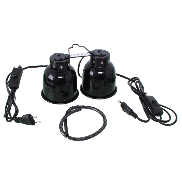 Подвійний світильник для тераріуму Repti-Zoo DRL02 2x40Вт з патронами E27 та окремими вимикачами