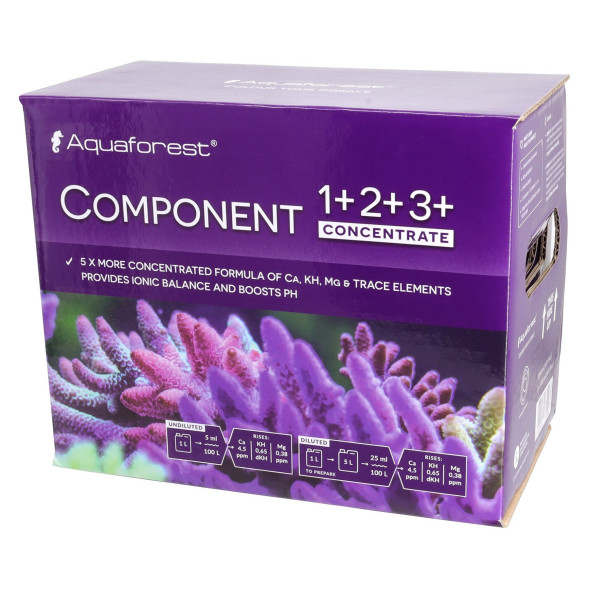 Мікро і макроелементи для морського акваріуму Aquaforest Component Concentrate 1+2+3+, 3x1л - набір для методу Баллінга