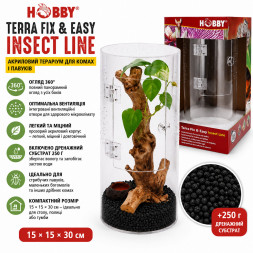 Тераріум для комах та павуків Hobby Terra Fix &amp;amp; Easy Insect Line 15×15×30 см акриловий 360° (36028)